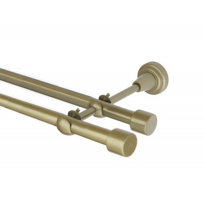 Garnýž kovová dvouřadá 16mm Pullo double zlatá antik