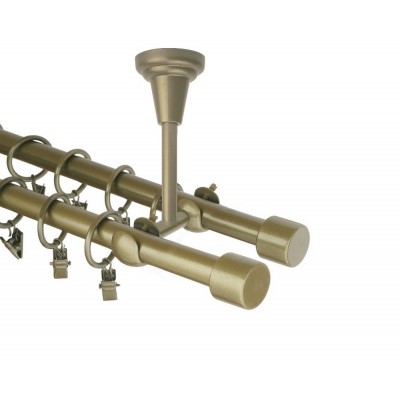 Garnýž kovová dvouřadá 16mm Pullo double zlatá antik