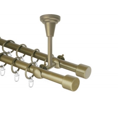 Garnýž kovová dvouřadá 16mm Pullo double zlatá antik