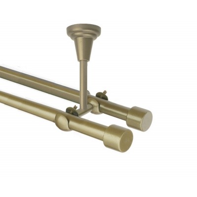 Garnýž kovová dvouřadá 16mm Pullo double zlatá antik