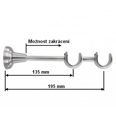 Konzole dvouřadá pro tyč 25/25mm nerez