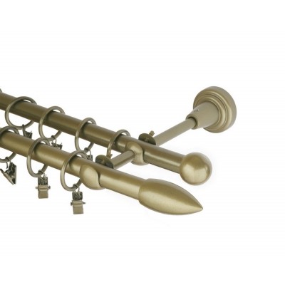 Garnýž kovová dvouřadá 16mm Špice zlatá antik