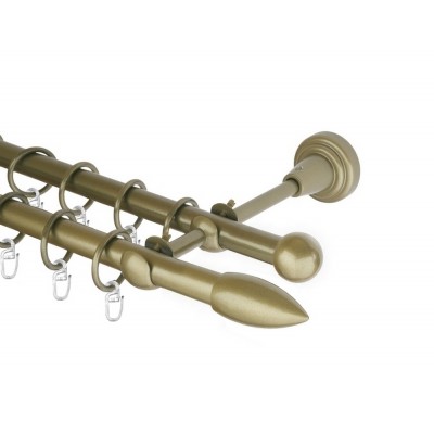 Garnýž kovová dvouřadá 16mm Špice zlatá antik