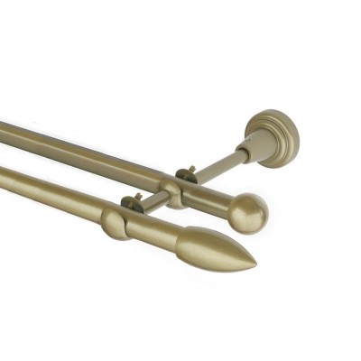 Garnýž kovová dvouřadá 16mm Špice zlatá antik