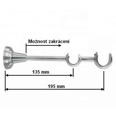 Garnýž kovová dvouřadá 25/16mm Duncan nerez