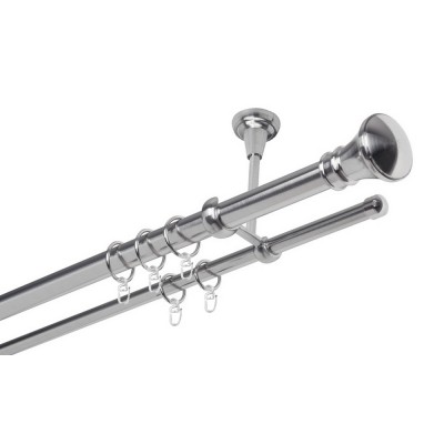 Garnýž kovová dvouřadá 25/16mm Koloseo nerez