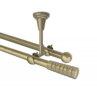 Garnýž kovová dvouřadá 16mm Torino zlatá antik