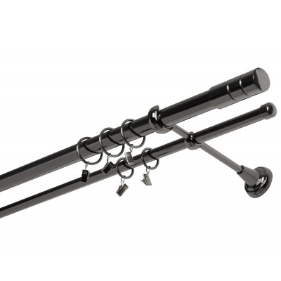 Garnýž kovová dvouřadá 25/16mm Cylinder onyx