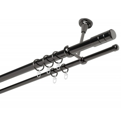 Garnýž kovová dvouřadá 25/16mm Cylinder onyx