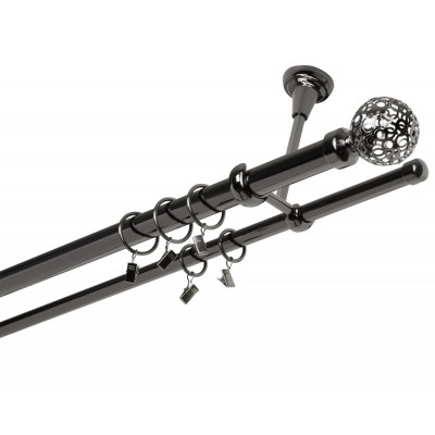 Garnýž kovová dvouřadá 25/16mm Koule retro onyx