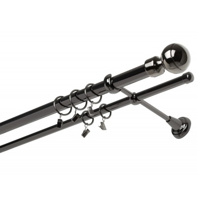 Garnýž kovová dvouřadá 25/16mm Paola onyx