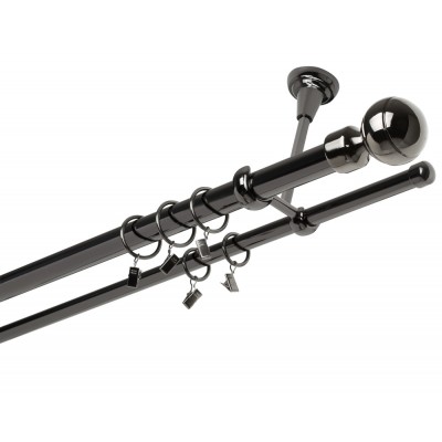 Garnýž kovová dvouřadá 25/16mm Paola onyx