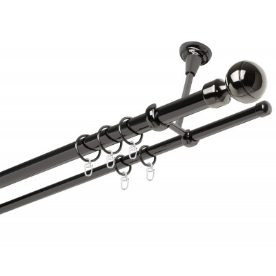 Garnýž kovová dvouřadá 25/16mm Paola onyx