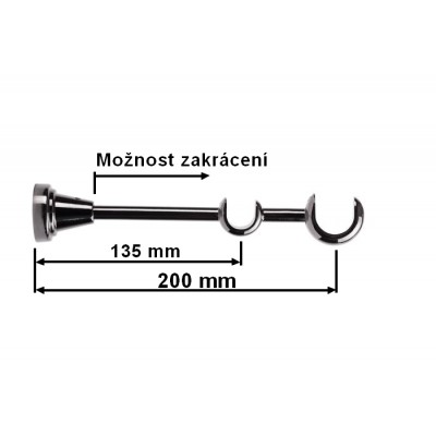 Garnýž kovová dvouřadá 25/16mm Paola onyx