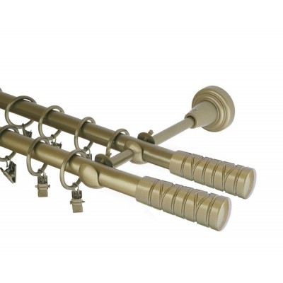 Garnýž kovová dvouřadá 16mm Torino double zlatá antik