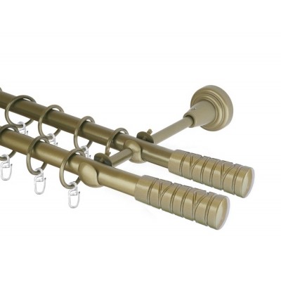 Garnýž kovová dvouřadá 16mm Torino double zlatá antik