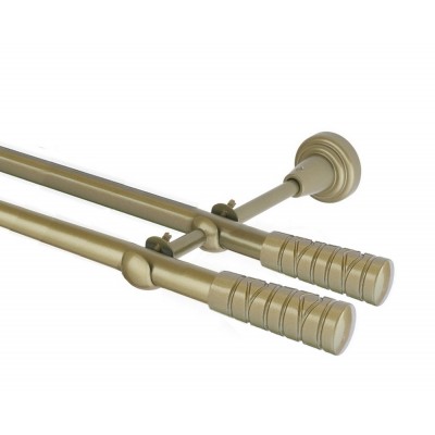 Garnýž kovová dvouřadá 16mm Torino double zlatá antik