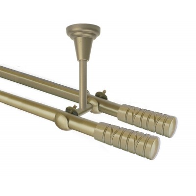 Garnýž kovová dvouřadá 16mm Torino double zlatá antik