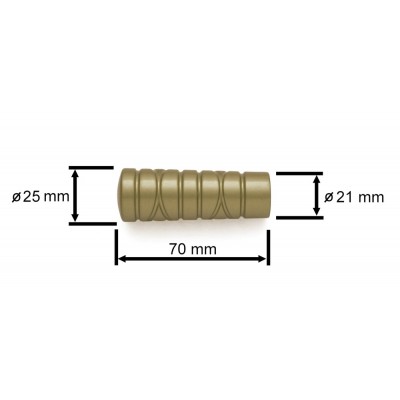 Garnýž kovová dvouřadá 16mm Torino double zlatá antik