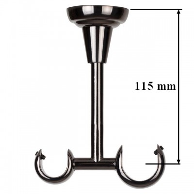 Konzole stropní dvouřadá pro tyč 25/16mm onyx