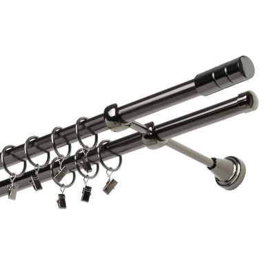 Garnýž kovová dvouřadá 19mm Cylinder onyx