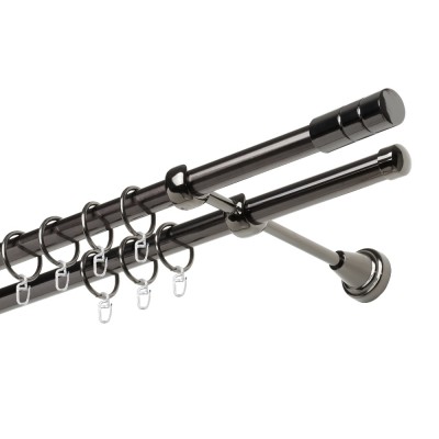 Garnýž kovová dvouřadá 19mm Cylinder onyx