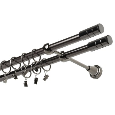 Garnýž kovová dvouřadá 19mm Cylinder double onyx