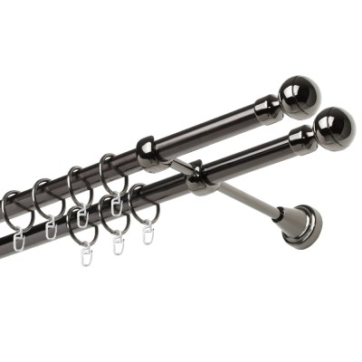 Garnýž kovová dvouřadá 19mm Paola double onyx