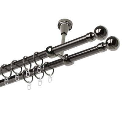 Garnýž kovová dvouřadá 19mm Paola double onyx