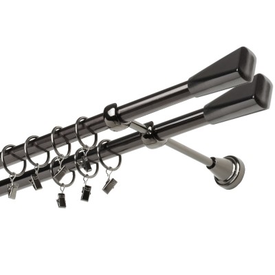 Garnýž kovová dvouřadá 19mm Trapez double onyx