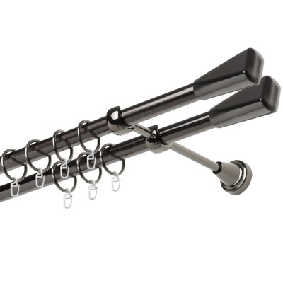 Garnýž kovová dvouřadá 19mm Trapez double onyx