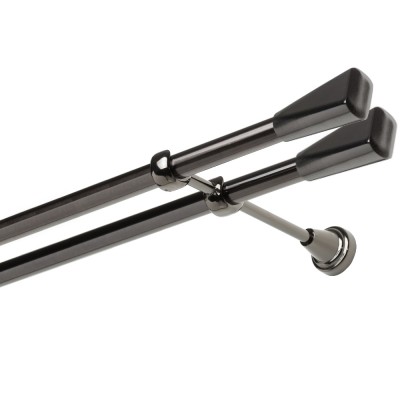 Garnýž kovová dvouřadá 19mm Trapez double onyx