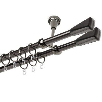 Garnýž kovová dvouřadá 19mm Trapez double onyx