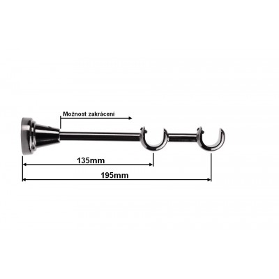 Konzole dvouřadá pro tyč 19mm onyx