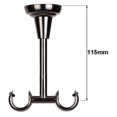 Konzole stropní dvouřadá pro tyč 19mm onyx