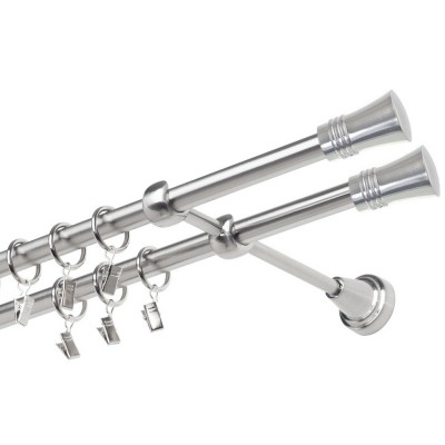 Garnýž kovová dvouřadá 19mm Capri double nerez