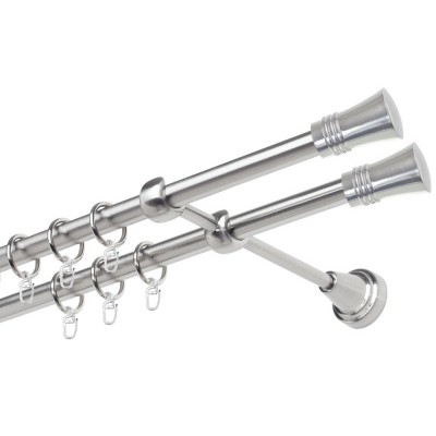 Garnýž kovová dvouřadá 19mm Capri double nerez