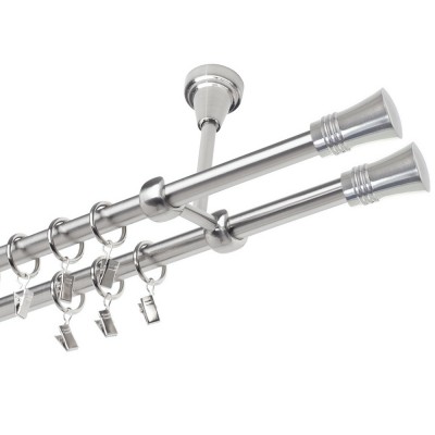 Garnýž kovová dvouřadá 19mm Capri double nerez