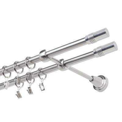 Garnýž kovová dvouřadá 19mm Cylinder double nerez