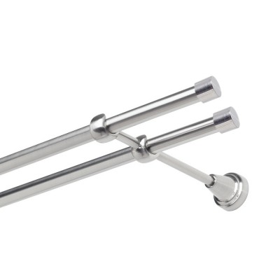 Garnýž kovová dvouřadá 19mm Pullo double nerez