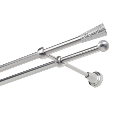 Garnýž kovová dvouřadá 19mm Trapezium nerez