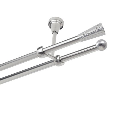 Garnýž kovová dvouřadá 19mm Trapezium nerez