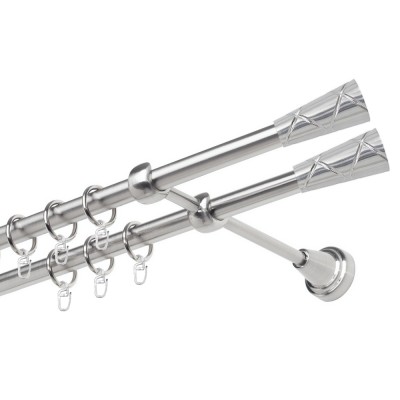 Garnýž kovová dvouřadá 19mm Trapezium double nerez