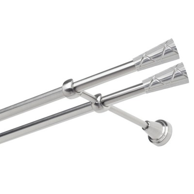 Garnýž kovová dvouřadá 19mm Trapezium double nerez