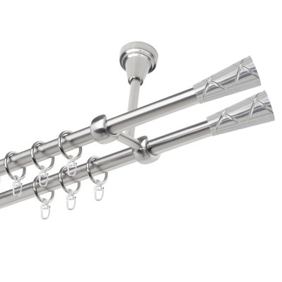 Garnýž kovová dvouřadá 19mm Trapezium double nerez
