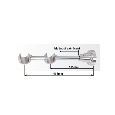 Garnýž kovová dvouřadá 19mm Trapezium double nerez
