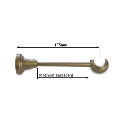 Konzole jednořadá pro tyč 25mm zlatá antik