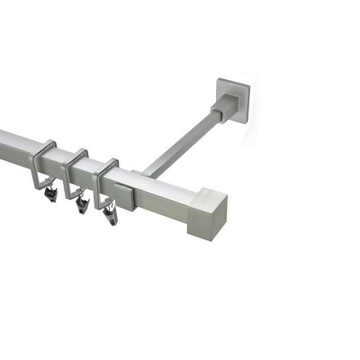 Garnýž kovová hranatá jednořadá 20x20mm Klasik satina