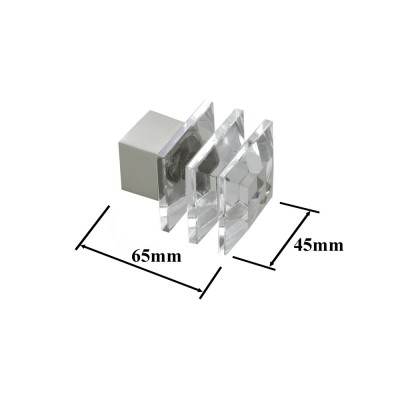 Garnýž kovová hranatá jednořadá 20x20mm Crystal satina