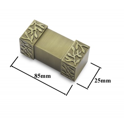Garnýž kovová hranatá dvouřadá 20x20mm Roma double mosaz antik